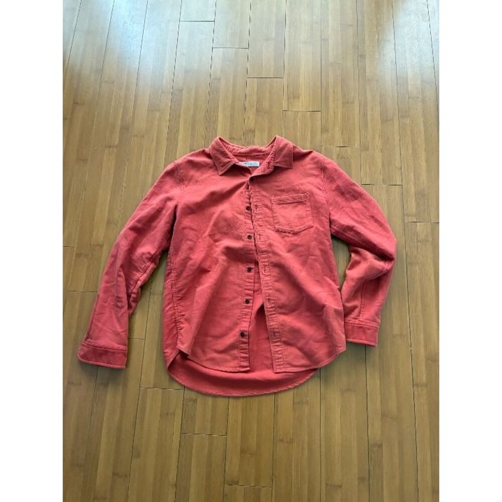 Men's Outerknown Organic Cotton Flannel Shirt Orange Size MEDIUM